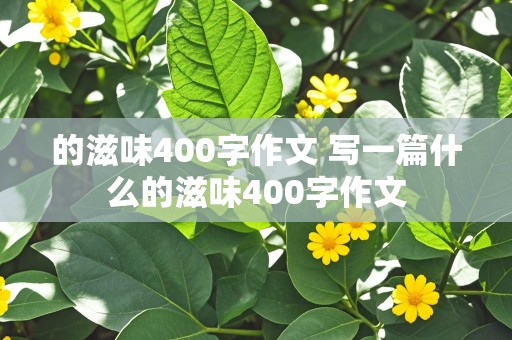 的滋味400字作文 写一篇什么的滋味400字作文