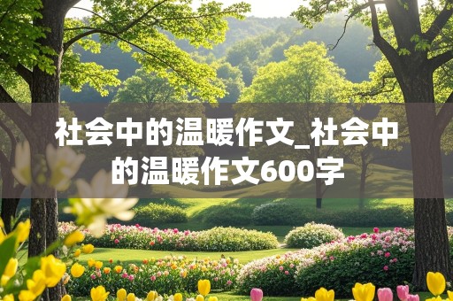 社会中的温暖作文_社会中的温暖作文600字