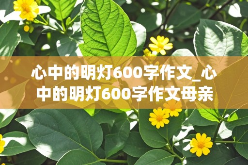 心中的明灯600字作文_心中的明灯600字作文母亲