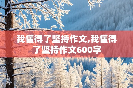 我懂得了坚持作文,我懂得了坚持作文600字