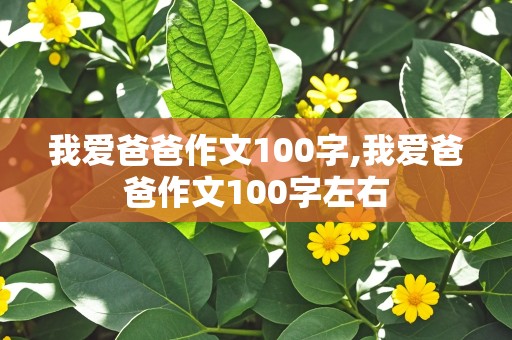 我爱爸爸作文100字,我爱爸爸作文100字左右