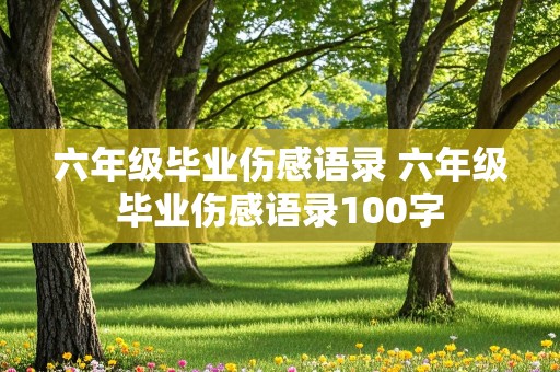 六年级毕业伤感语录 六年级毕业伤感语录100字