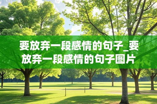 要放弃一段感情的句子_要放弃一段感情的句子图片