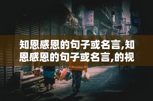 知恩感恩的句子或名言,知恩感恩的句子或名言,的视频