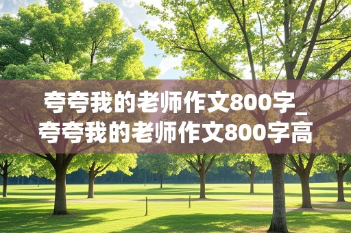 夸夸我的老师作文800字_夸夸我的老师作文800字高中