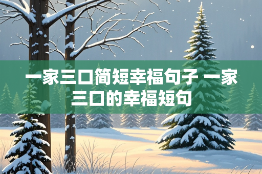 一家三口简短幸福句子 一家三口的幸福短句