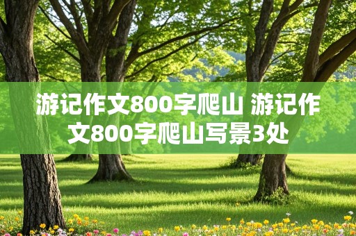 游记作文800字爬山 游记作文800字爬山写景3处