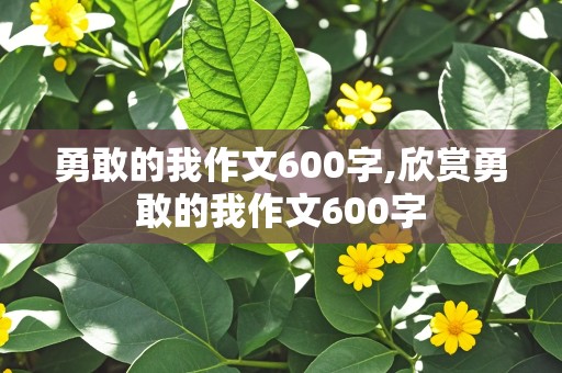 勇敢的我作文600字,欣赏勇敢的我作文600字