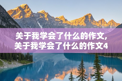 关于我学会了什么的作文,关于我学会了什么的作文400字