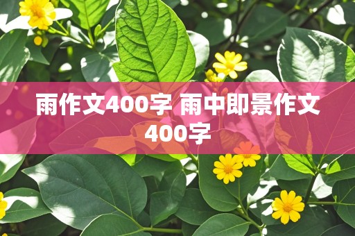 雨作文400字 雨中即景作文400字