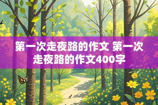 第一次走夜路的作文 第一次走夜路的作文400字