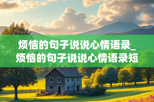 烦恼的句子说说心情语录_烦恼的句子说说心情语录短句