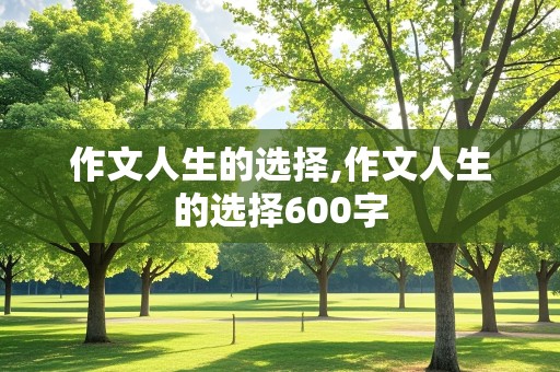 作文人生的选择,作文人生的选择600字