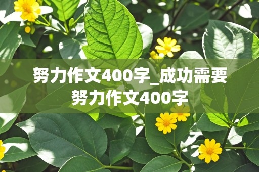 努力作文400字_成功需要努力作文400字