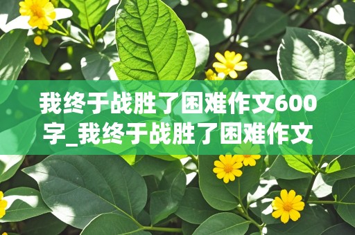 我终于战胜了困难作文600字_我终于战胜了困难作文600字初一