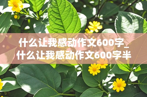 什么让我感动作文600字_什么让我感动作文600字半命题作文