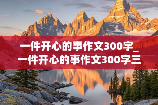 一件开心的事作文300字_一件开心的事作文300字三年级