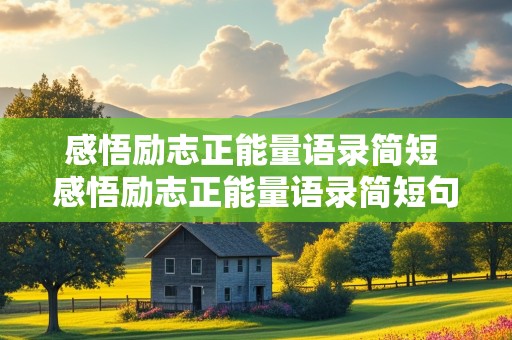 感悟励志正能量语录简短 感悟励志正能量语录简短句子