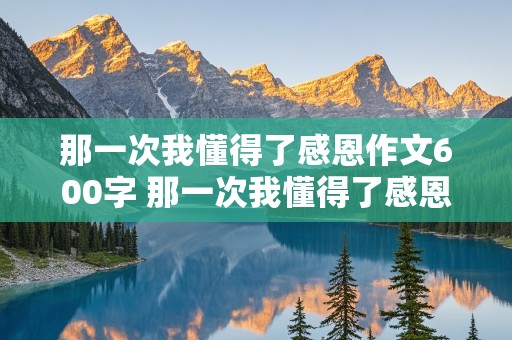 那一次我懂得了感恩作文600字 那一次我懂得了感恩作文600字记叙文