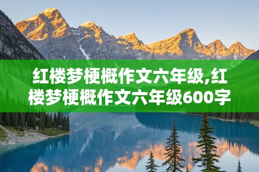 红楼梦梗概作文六年级,红楼梦梗概作文六年级600字