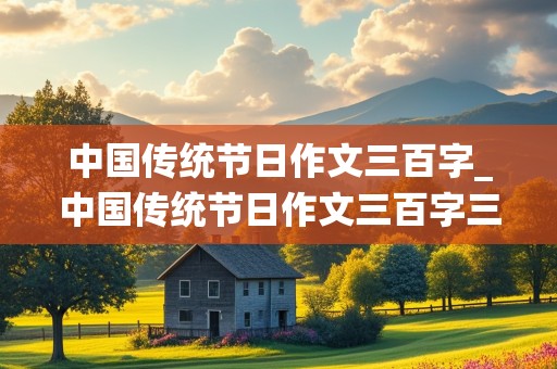 中国传统节日作文三百字_中国传统节日作文三百字三年级下册