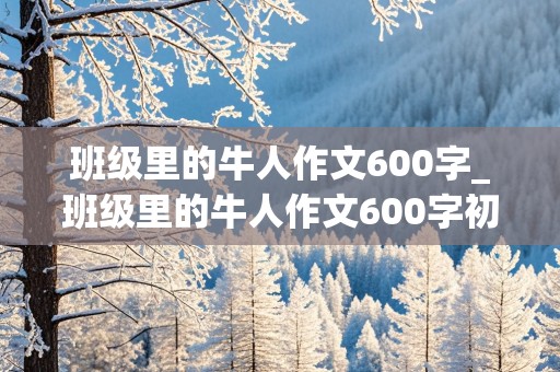 班级里的牛人作文600字_班级里的牛人作文600字初中