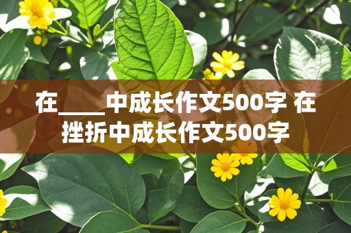 在____中成长作文500字 在挫折中成长作文500字