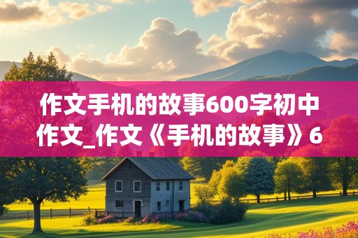 作文手机的故事600字初中作文_作文《手机的故事》600字