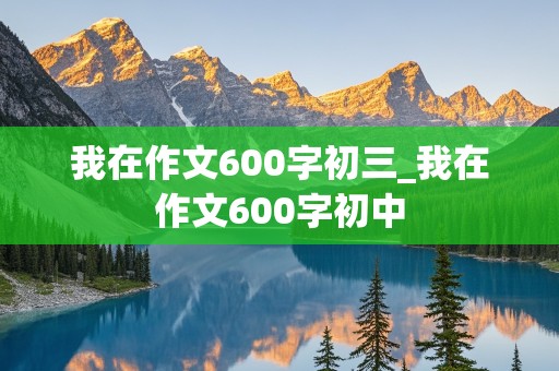 我在作文600字初三_我在作文600字初中