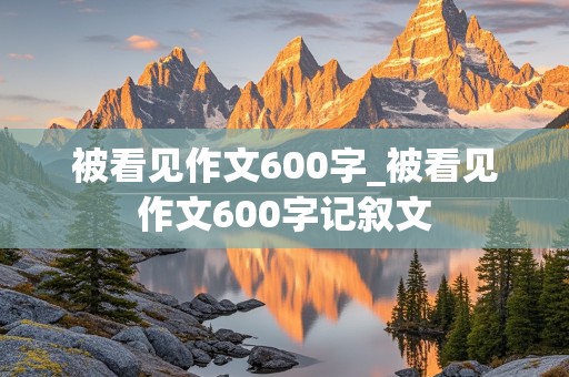 被看见作文600字_被看见作文600字记叙文