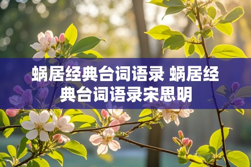 蜗居经典台词语录 蜗居经典台词语录宋思明