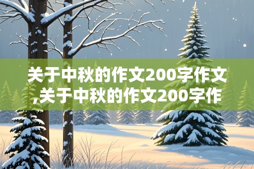 关于中秋的作文200字作文,关于中秋的作文200字作文二年级