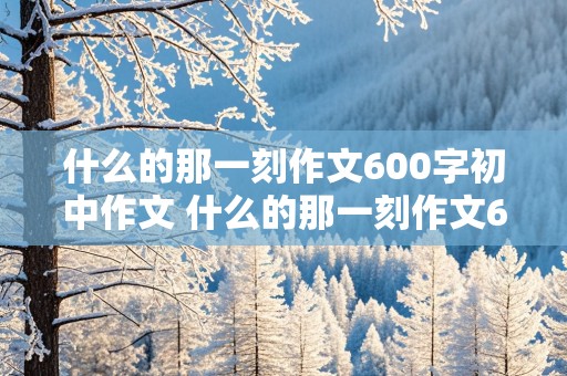 什么的那一刻作文600字初中作文 什么的那一刻作文600字初中作文细节描写