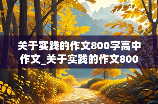 关于实践的作文800字高中作文_关于实践的作文800字高中作文议论文