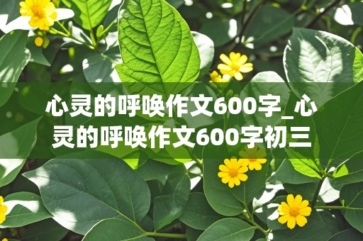 心灵的呼唤作文600字_心灵的呼唤作文600字初三