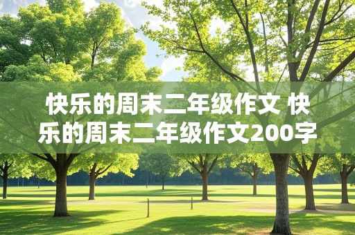 快乐的周末二年级作文 快乐的周末二年级作文200字