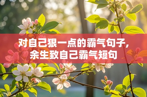 对自己狠一点的霸气句子,余生致自己霸气短句