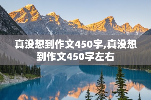 真没想到作文450字,真没想到作文450字左右