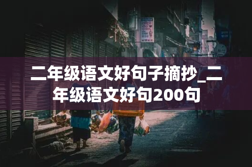 二年级语文好句子摘抄_二年级语文好句200句