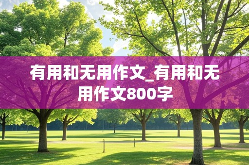 有用和无用作文_有用和无用作文800字