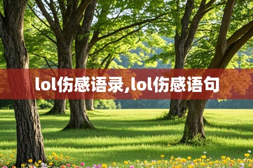 lol伤感语录,lol伤感语句