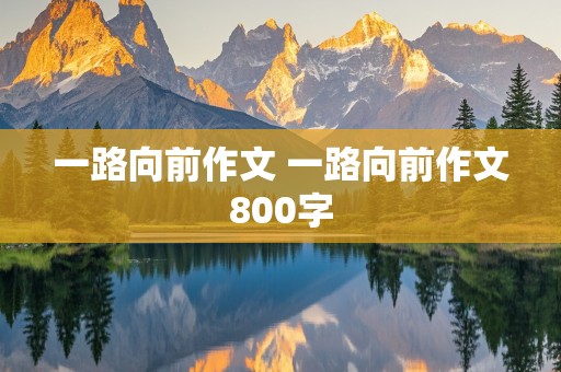 一路向前作文 一路向前作文800字