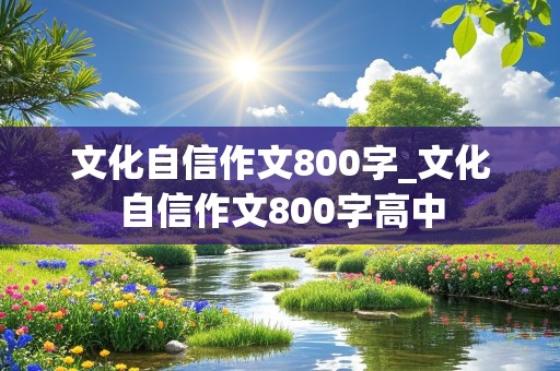 文化自信作文800字_文化自信作文800字高中