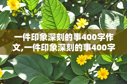 一件印象深刻的事400字作文,一件印象深刻的事400字作文四年级