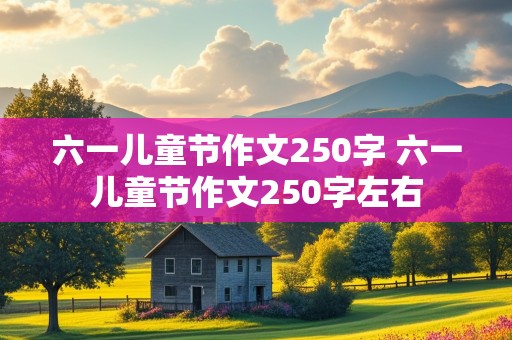 六一儿童节作文250字 六一儿童节作文250字左右