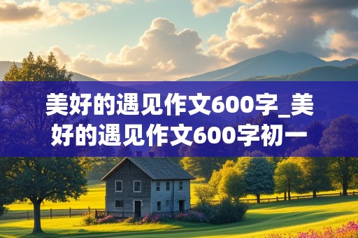 美好的遇见作文600字_美好的遇见作文600字初一