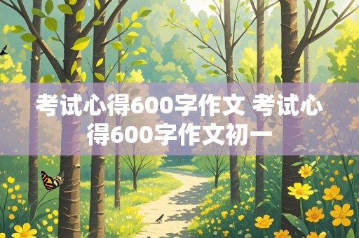 考试心得600字作文 考试心得600字作文初一