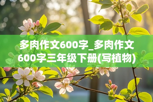 多肉作文600字_多肉作文600字三年级下册(写植物)