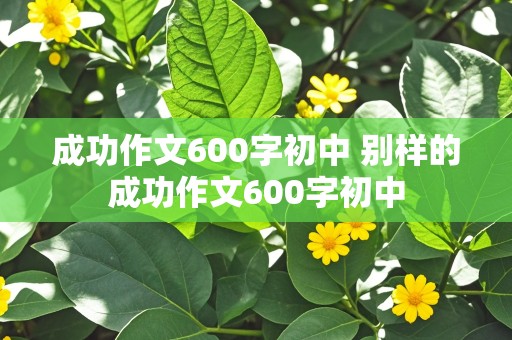 成功作文600字初中 别样的成功作文600字初中