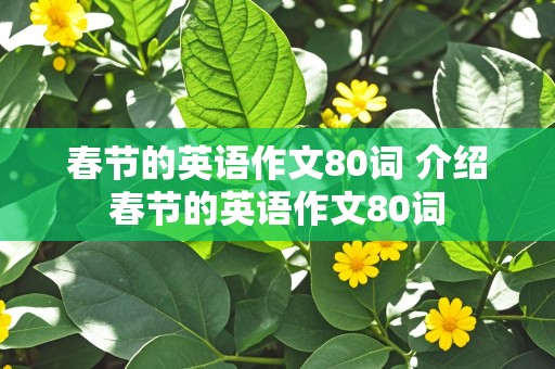 春节的英语作文80词 介绍春节的英语作文80词